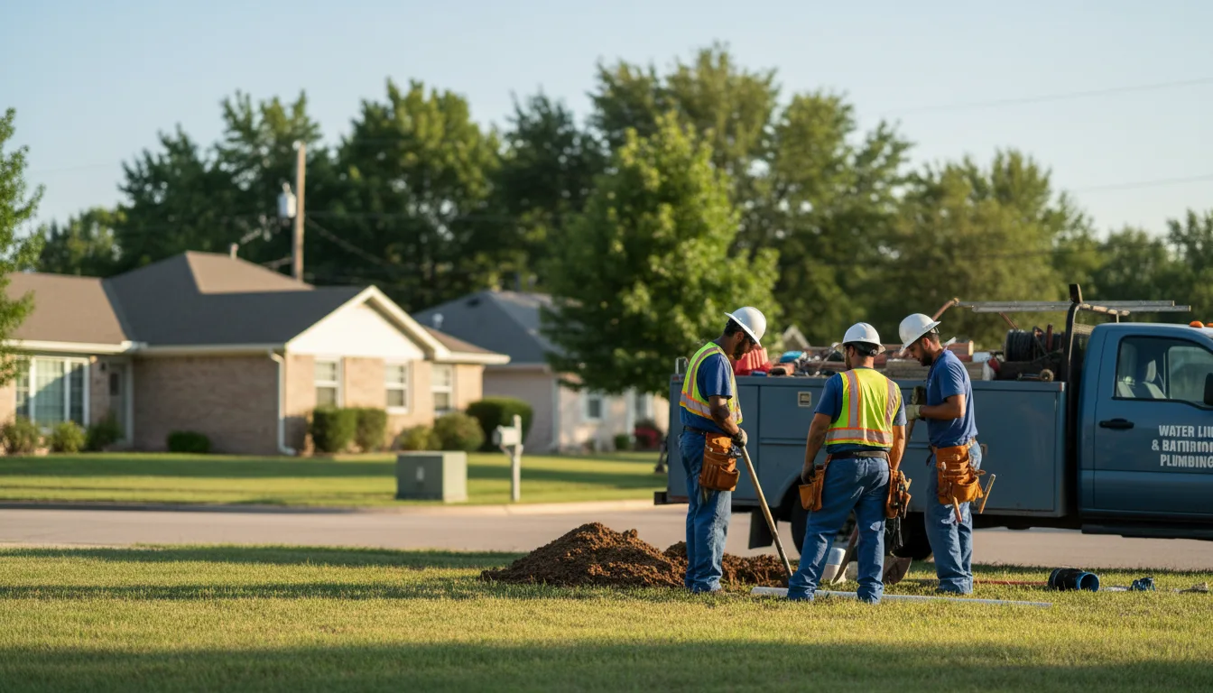 Residential water line and bathroom plumbing service in Iowa, LA